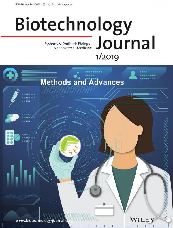 Cover in the Biotechnology Journal Biomolecular Engineering Lab